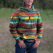 men's loose printed hooded sweater, view 2 - MRSLM