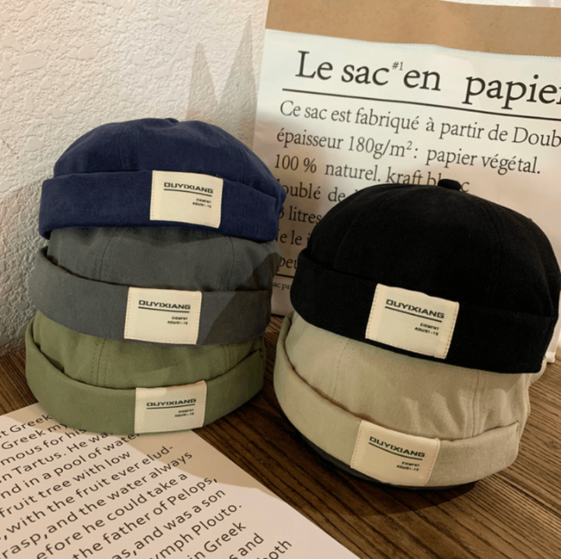 Japanese Letter Label Melon Leather Cap - MRSLM