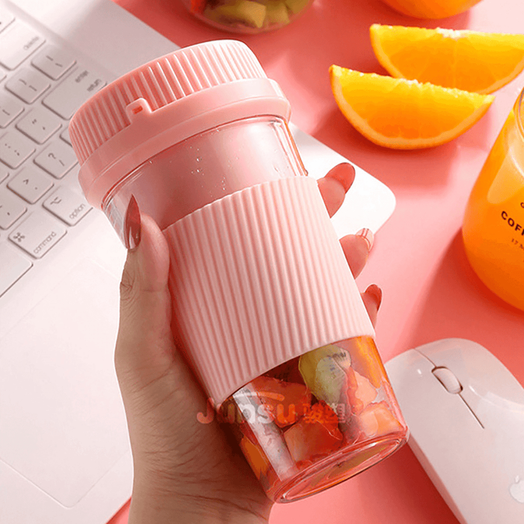 Ipree® 300Ml Mini USB Automatic Fruit Juicer DIY Electric Juicing Extractor Cup 2 Pcs Stainless Steel Blades Camping Travel Home - MRSLM