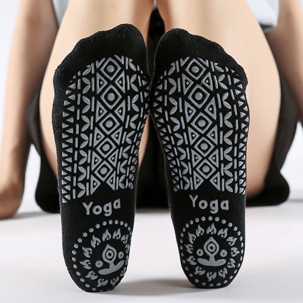 Women Cross-Belt Thickened Non-Slip Dispensing Open Toe Yoga Socks Sports Fitness Dance Socks - MRSLM