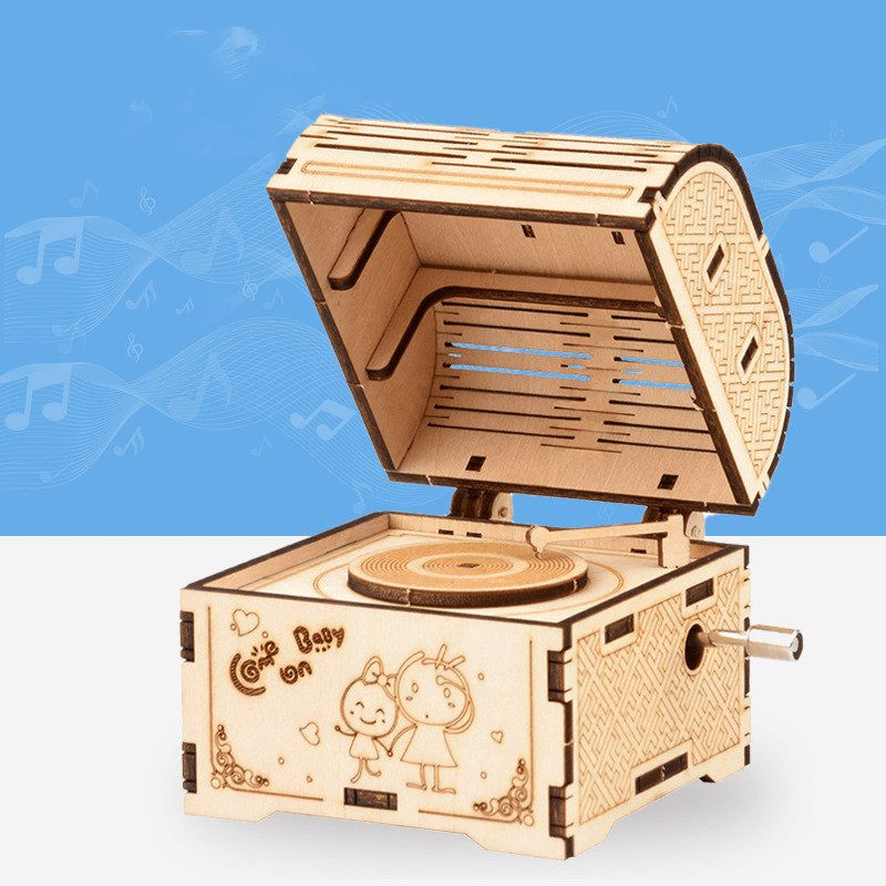Hand Crank Music Box Children'S Educational Assembling Toy Music Box - MRSLM