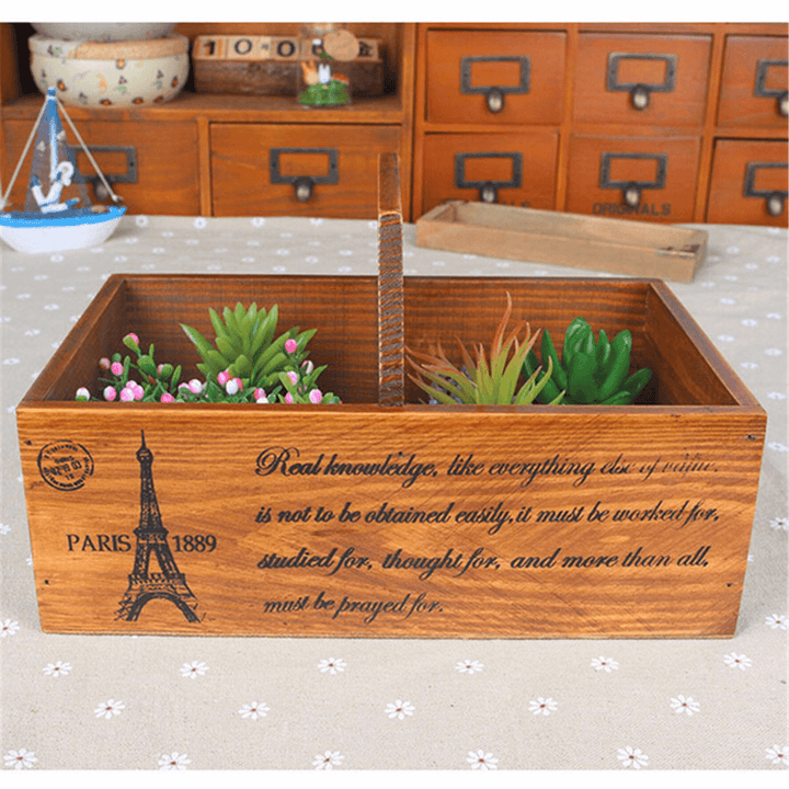 Rustic Antique Vintage Handmade Wooden Boxes/Crates Trugs Kitchen Storage Container - MRSLM