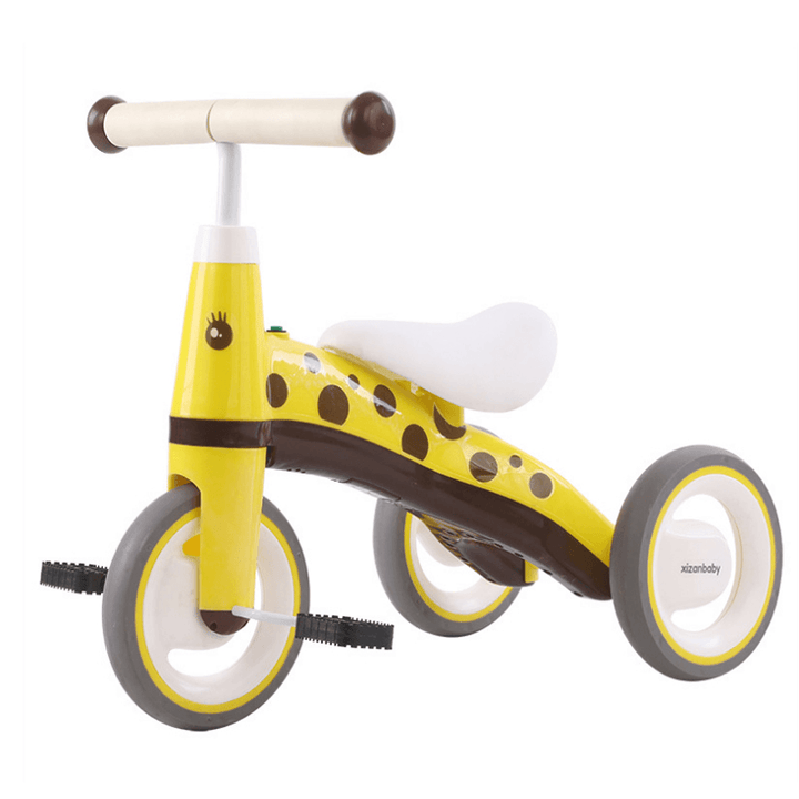 3.5KG Soft Leather Seat Children'S Three-Wheeled Scooter with Cartoon Shape Built-In Music Children Balance Car - MRSLM