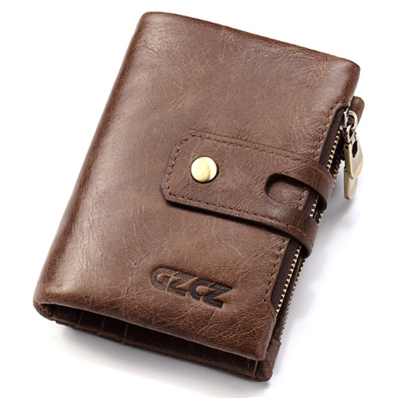 Men Women Retro Genuine Leather Wallet Card Holder - MRSLM