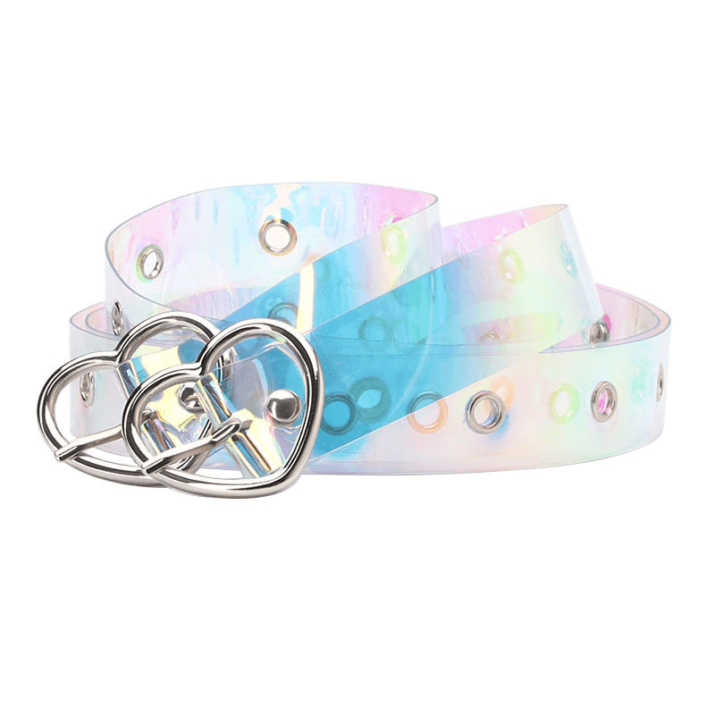 Explosive Pvc Transparent Colorful Eye Belt, Trendy All-Match Women&
