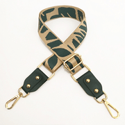 adjustable jacquard bag strap with leather, view 2 - MRSLM