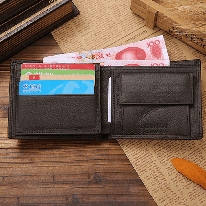 Men Genuine Leather Vintage Business Wallet Card Holde - MRSLM