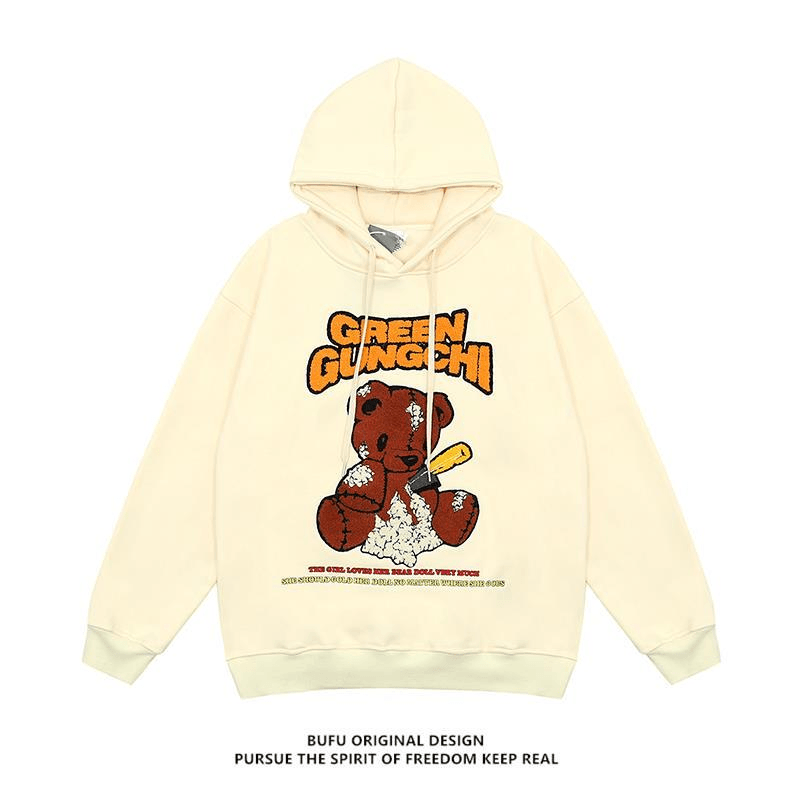 National Tide Brand Cartoon Bear Sweatshirt - MRSLM