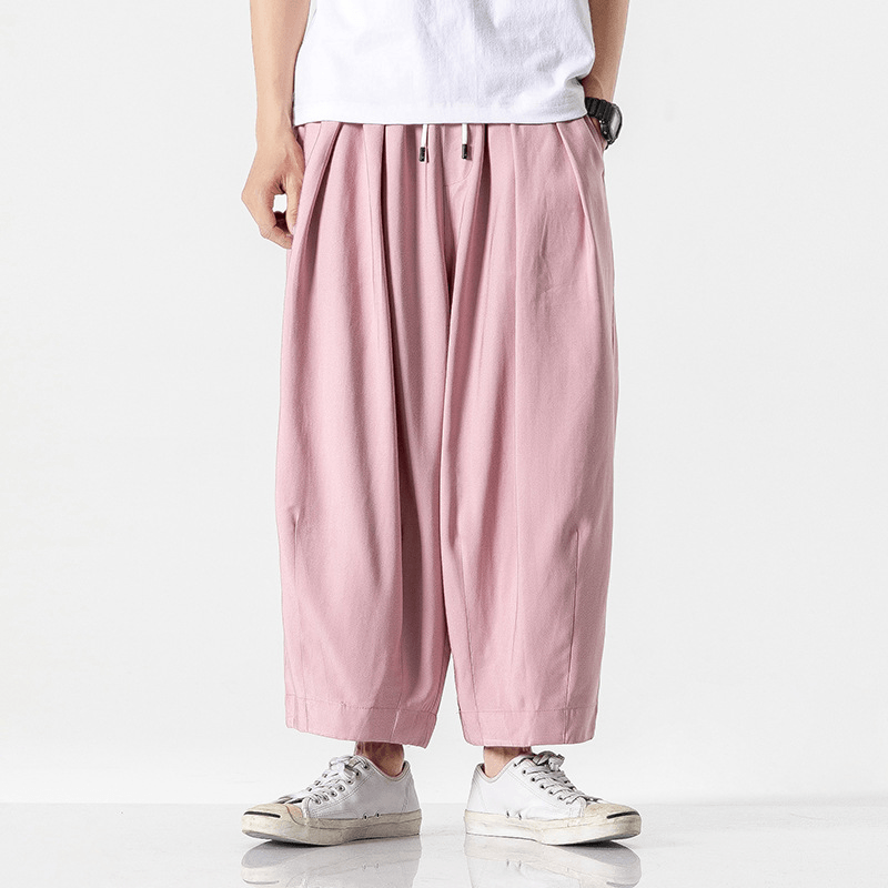 Straight Cropped Harem Pants - MRSLM