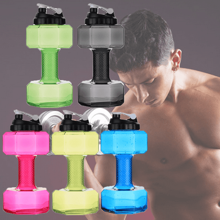 2.5L Large Capacity BPA Free Gym Training Drink Dumbbell Water Bottle Travel Sport Cup Kettle Jug - MRSLM