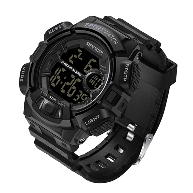 SANDA 319 Digital Watch Luminous Display Calendar Alarm Stopwatch Watch Outdoor Sport Watch - MRSLM