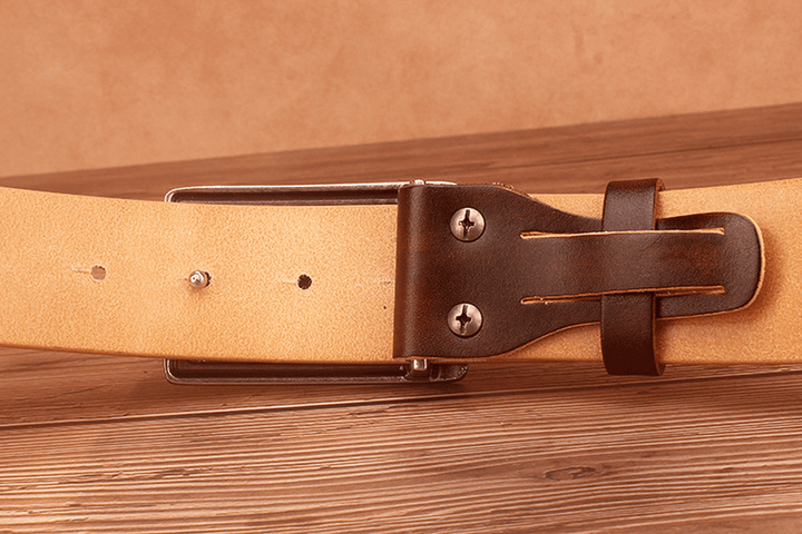 Ethnic Style Carved Leather Belt Head Layer Cowhide Personality Smooth Buckle - MRSLM