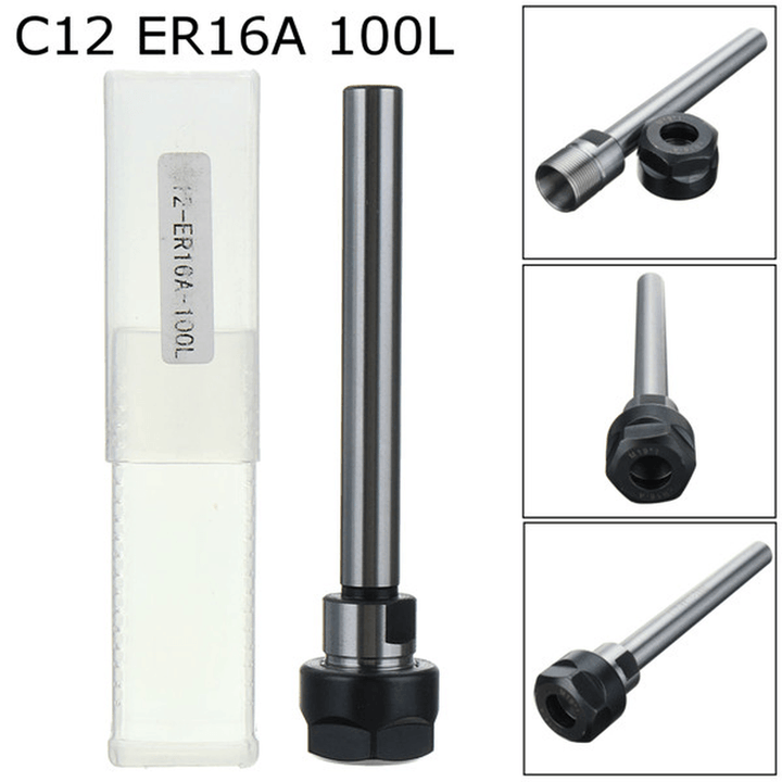 C12-ER16A-100L Straight Shank Collet Chuck Holder CNC Lather Milling Tool - MRSLM