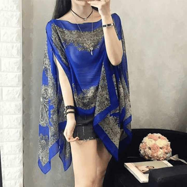 Fashionable Women'S Multifunctional Printed Chiffon Shawl - MRSLM