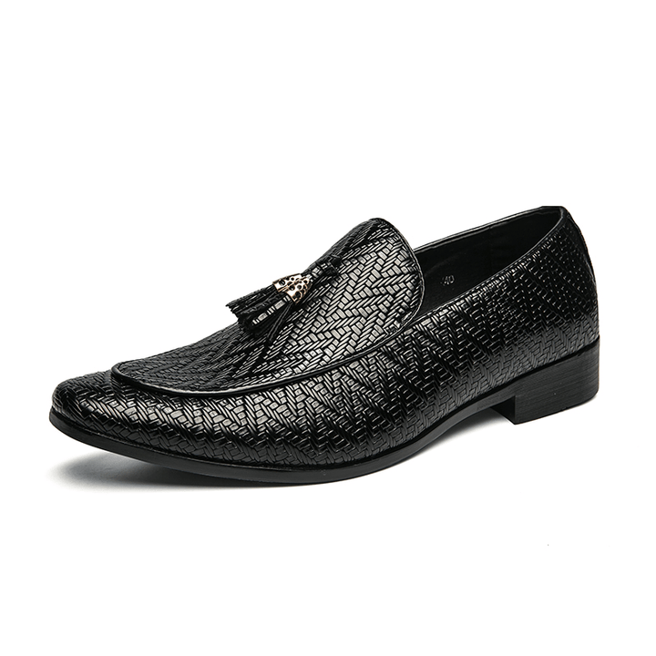 Men Microfiber Leather Breathable Slip on Comfy Lining Classical Casual Business Shoes - MRSLM