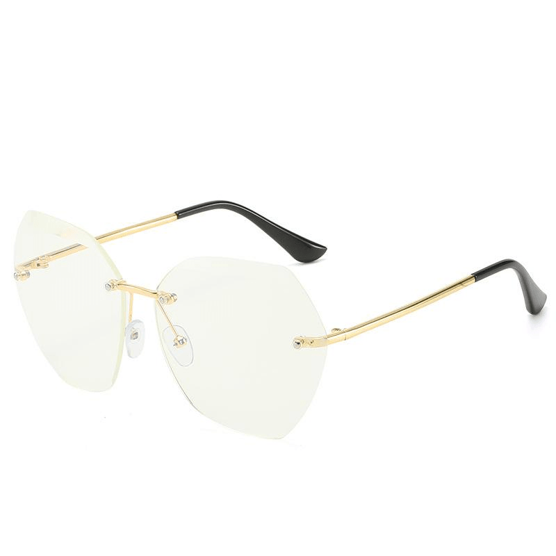 European and American Trendy Glasses Cut-Edge Sunglasses Ladies Big Rimless - MRSLM