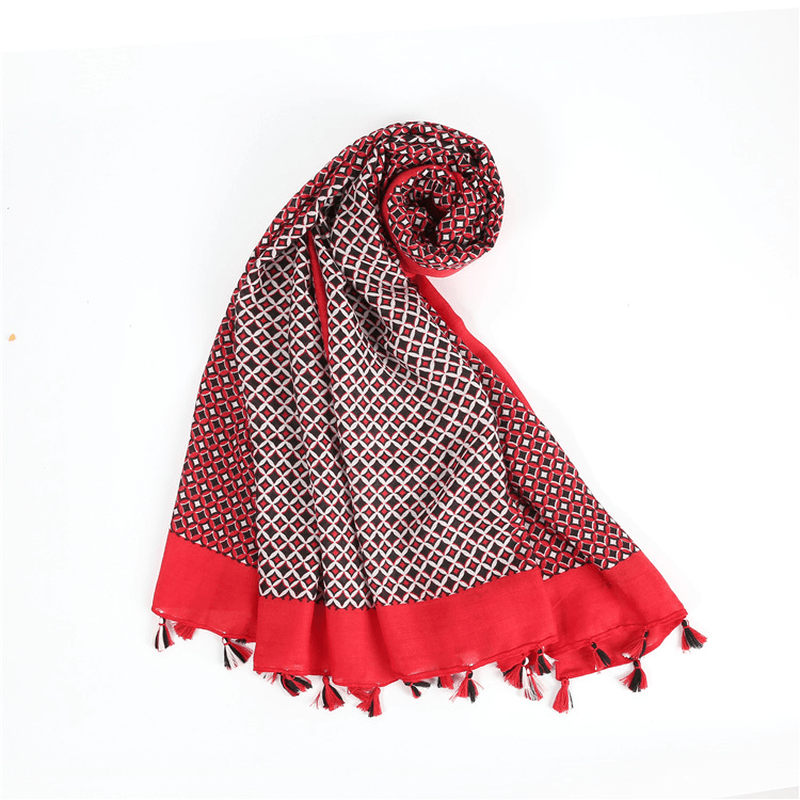 Simple Temperament Ladies Cotton and Linen Scarf - MRSLM