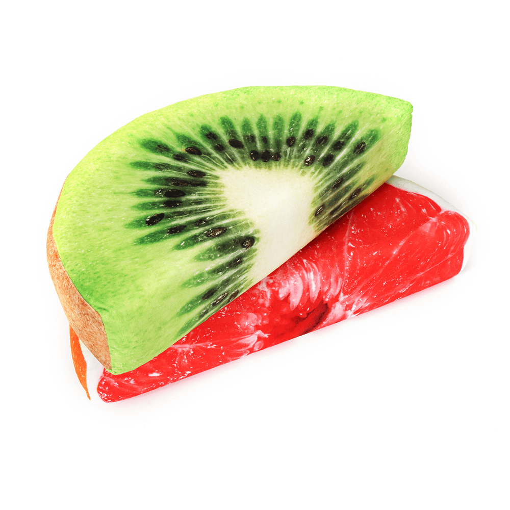 Semi-Circular Watermelon Grapefruit Orange Kiwifruit Simulation Fruit Plush Doll Summer Relief Nap Pillow Toys - MRSLM