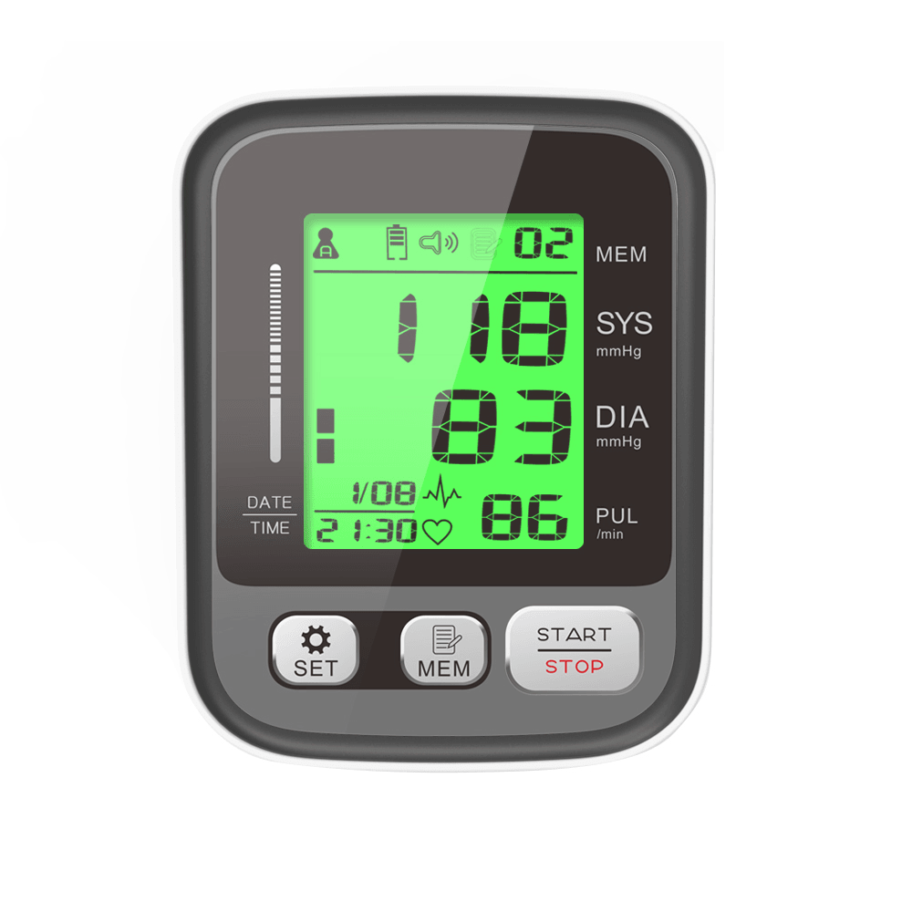 Boxym Upper Arm Blood Pressure Monitor Large Cuff Arm Pulse Sphygmomanometer Automatic BP Heart Rate Pulse Tonometer Tensiometer - MRSLM