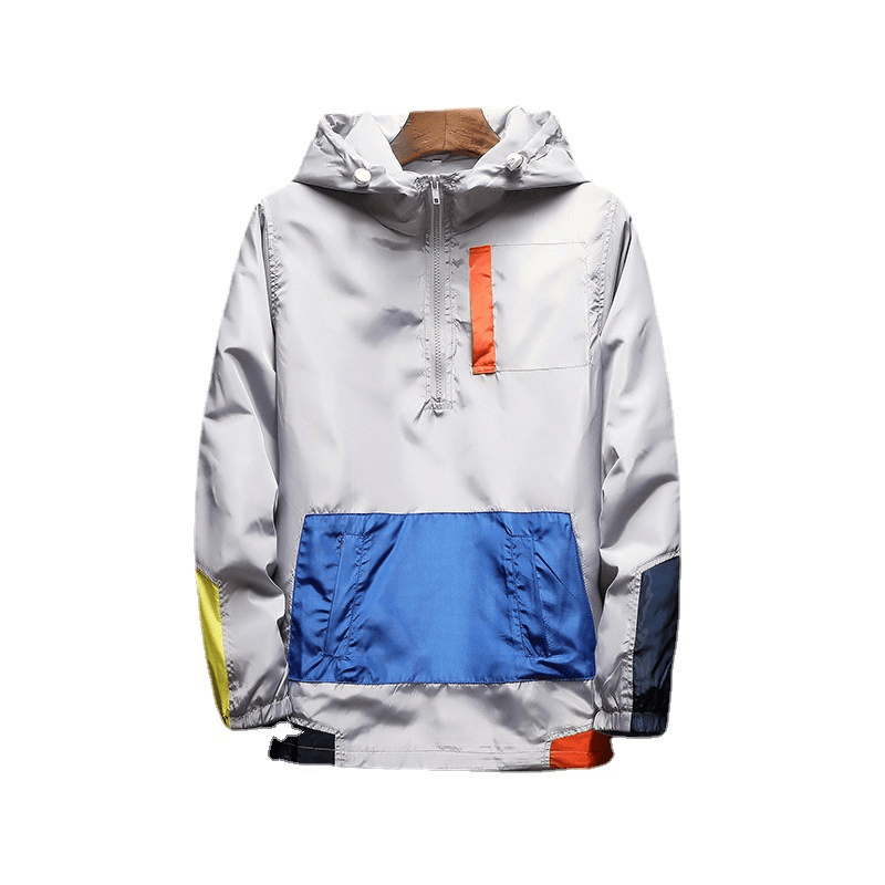 men's color matching zip jacket, view 5 - MRSLM