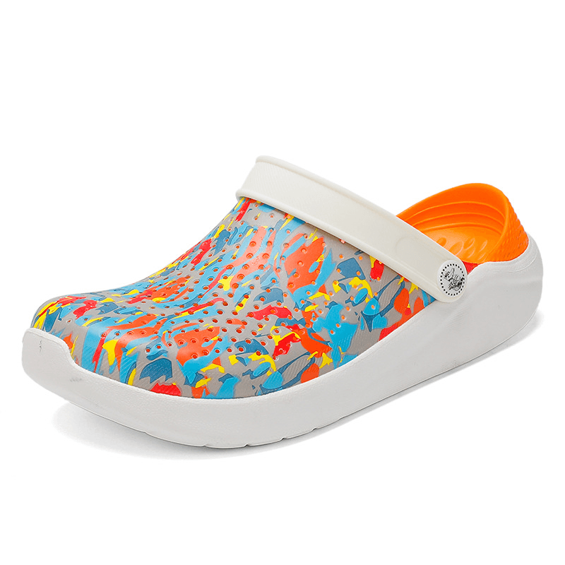Men'S Fashion Graffiti Personality Outdoor Beach Sandals and Slippers - MRSLM