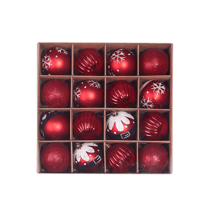 16Pcs/Box Christmas Tree Decor Ball Bauble Xmas Party Hanging Ball Ornament Decorations for Home Christmas Decorations Gift - MRSLM