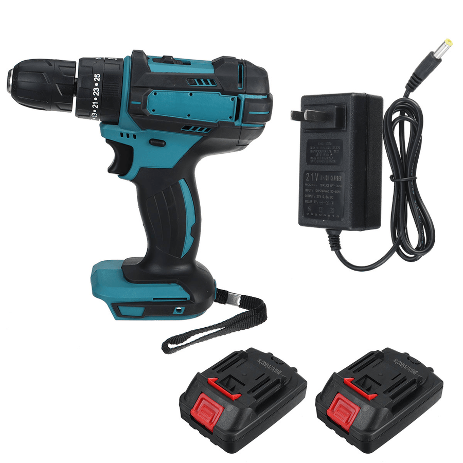 18V Electric Drill Rechargeable Screwdriver Flat Drill Impact Wrench W/ None or 1Pc or 2Pcs Battery - MRSLM