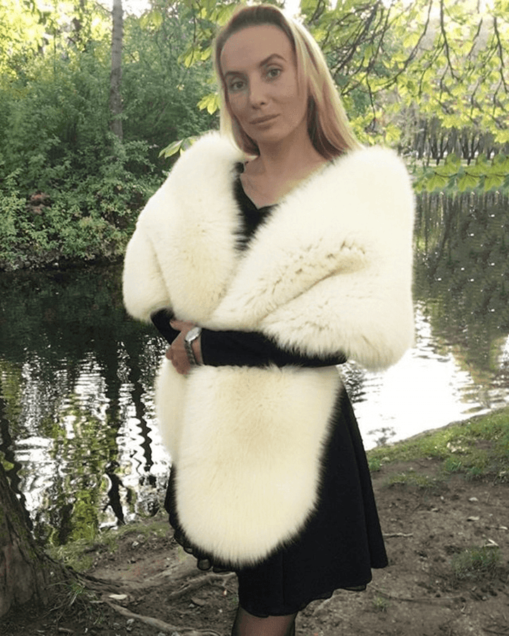 Fashion Lady Faux Fox Fur Collar Scarf Shawl - MRSLM