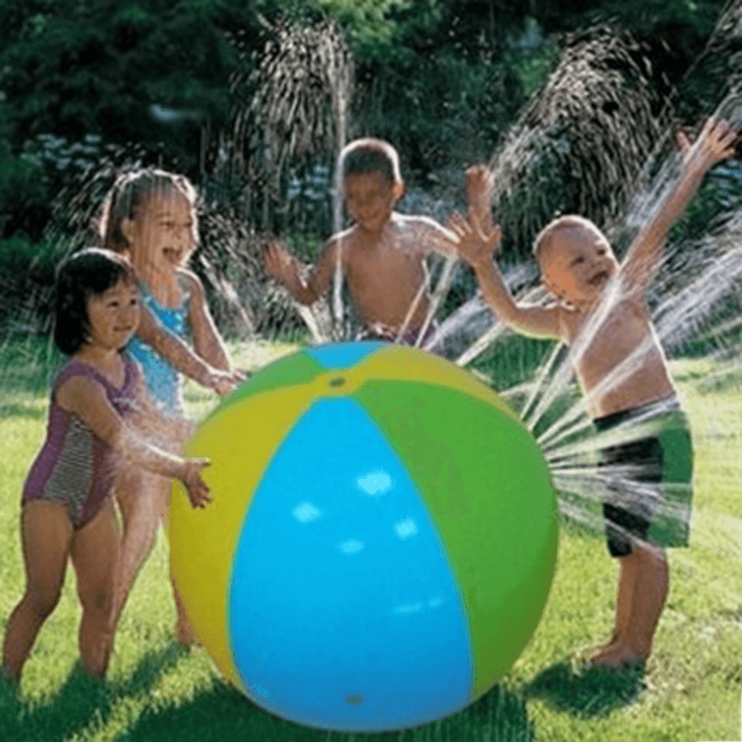 75CM Diameter Inflatable Water Spray Beach Ball Summer Outdoor Sports Game Kids Sprinkler Toy - MRSLM