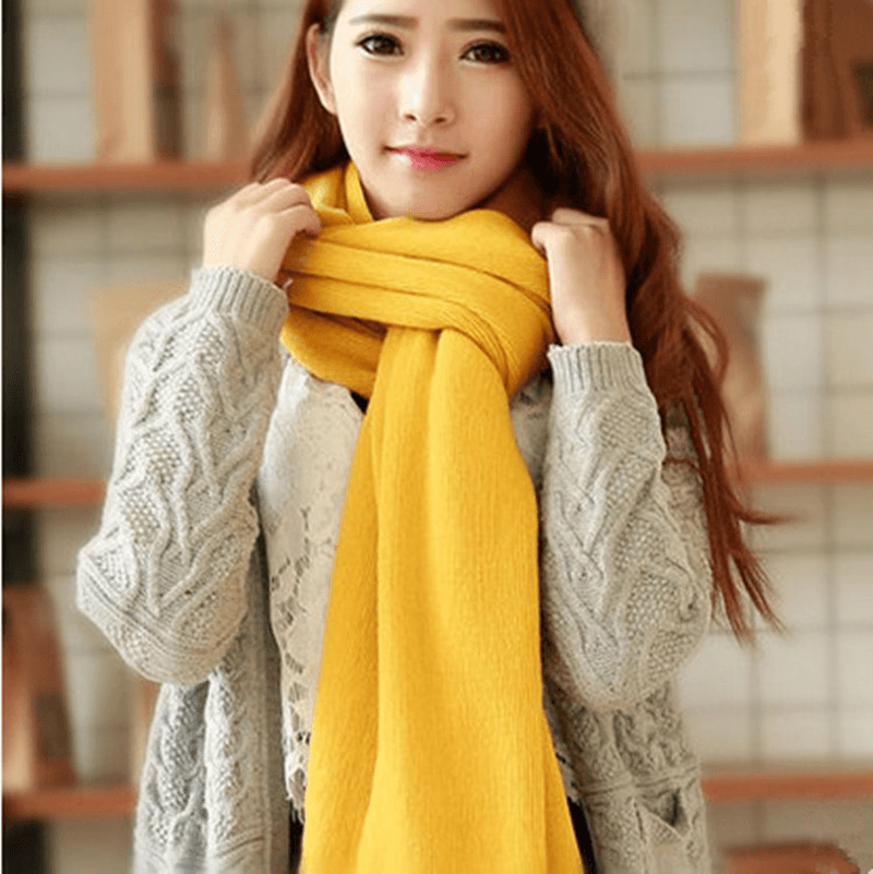 Casual Solid Color Warm and Long Couple Scarf - MRSLM