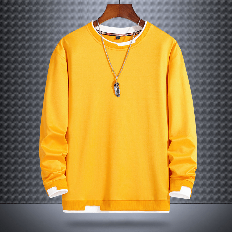 men's fake two-piece sweater, view 4 - MRSLM