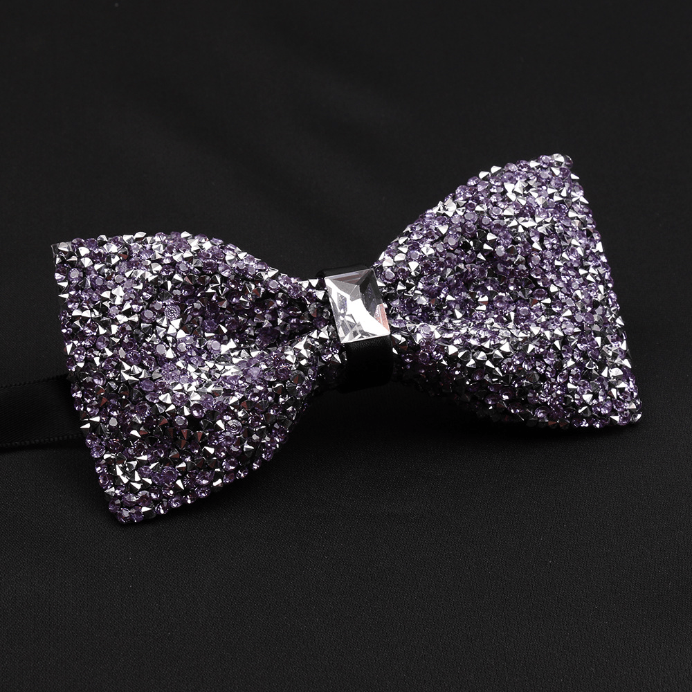 Fashionable Men'S Shiny Diamond Bow Tie - MRSLM