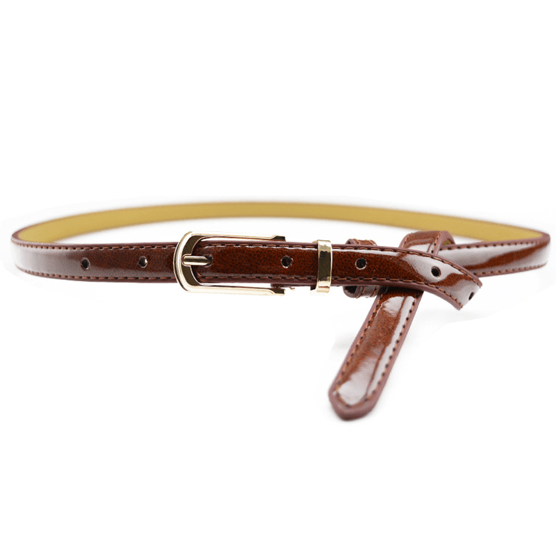 Candy Color Pin Buckle Ladies Patent Leather Pu Belt - MRSLM