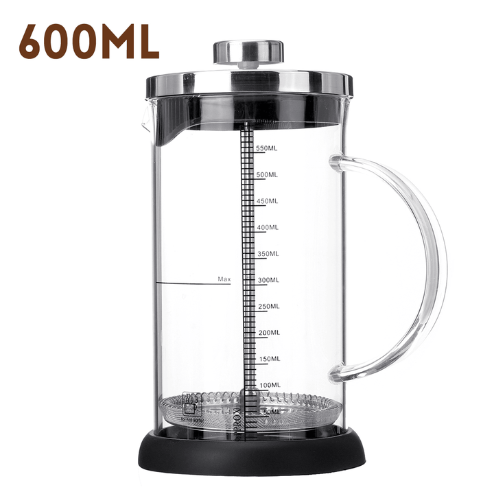 350Ml Double Wall French Coffee Plunger Tea Maker Percolator Filter Press Coffee Kettle Pot Glass Teapot - MRSLM