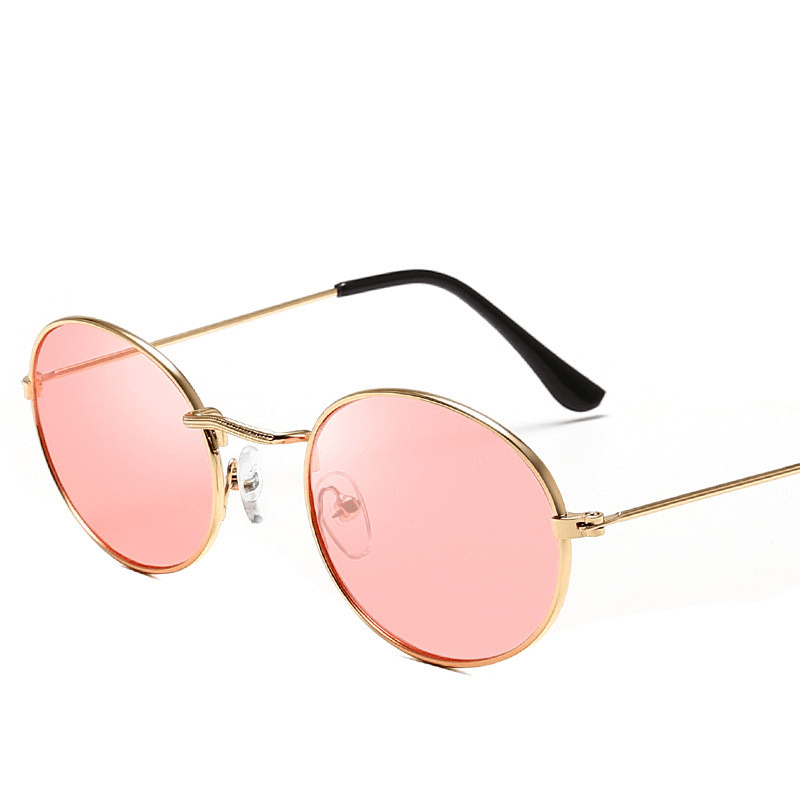 New Trend Retro round Frame Sunglasses Fashion Men and Women Sunglasses Metal Water Drop Oval Sunglasses - MRSLM