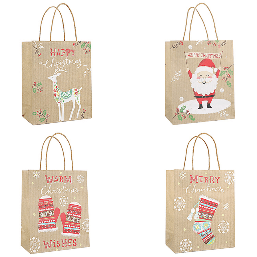 Christmas Kraft Paper Santa Gift Bag Candy Chocolate Cookies Bag Merry Christmas Decorations - MRSLM