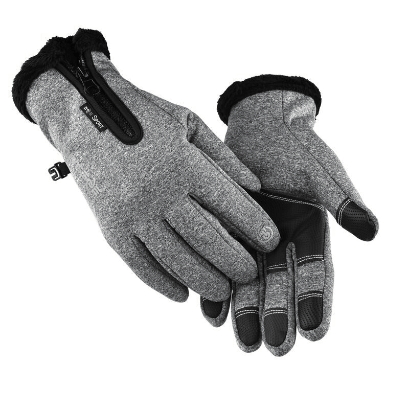 Men'S Autumn and Winter Gloves Touch Screen Zipper Waterproof Riding Outdoor - MRSLM