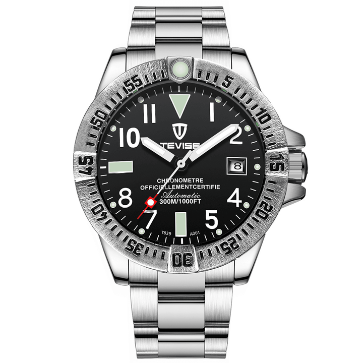 TEVISE T839A Fashion Men Watch 3ATM Waterproof Luminous Date Display Stainless Steel Strap Mechanical Watch - MRSLM