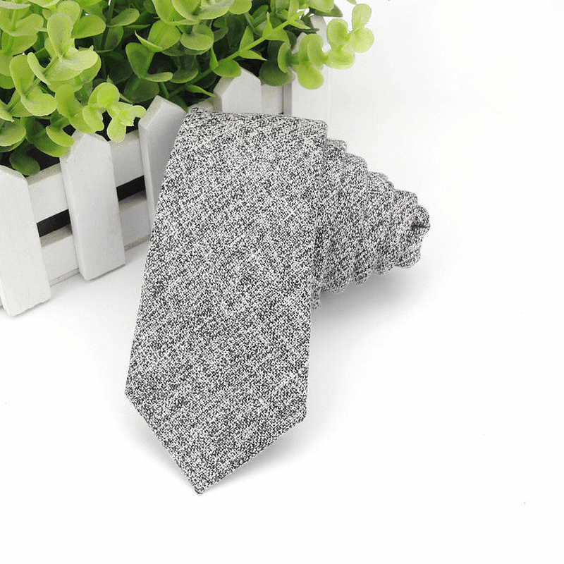 Men'S Neckties Wholesale Super Narrow Spot Imitation Wool 6Cm - MRSLM