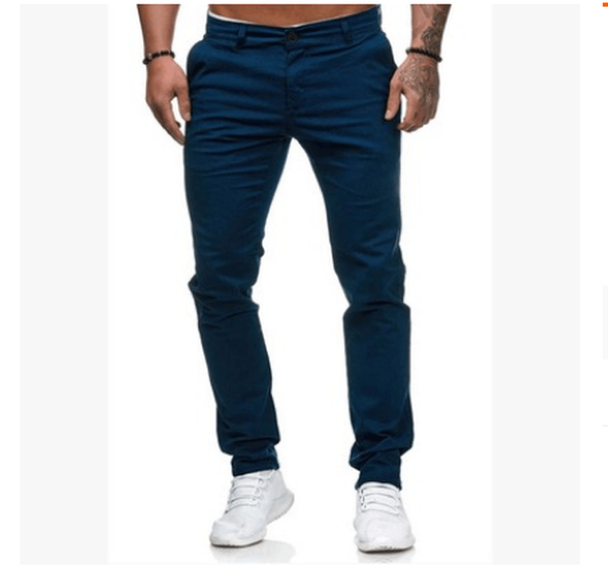 Slim-Fit Men'S Casual Color Trousers - MRSLM