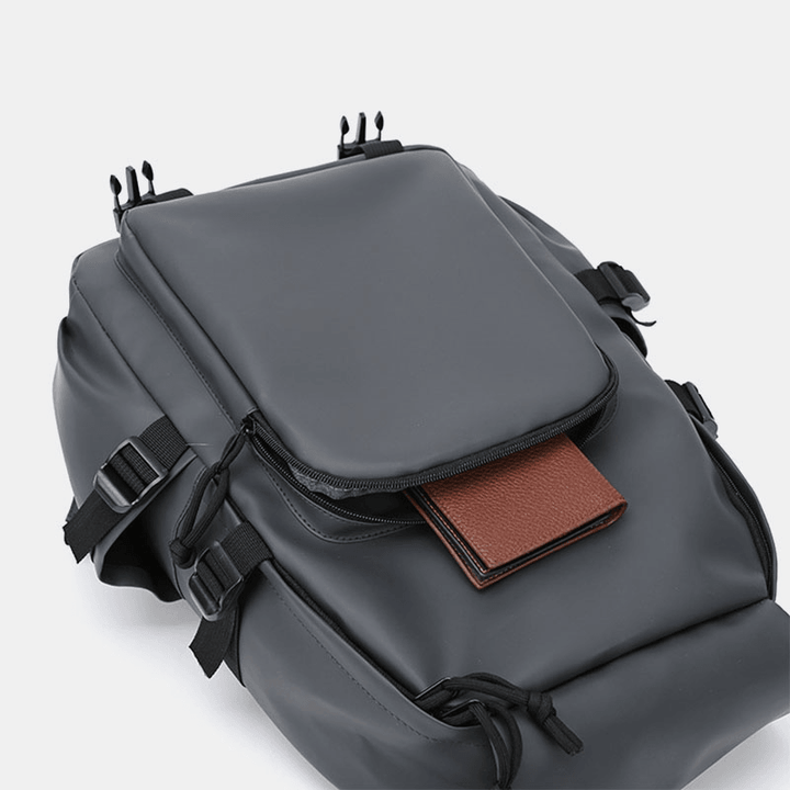Men Nylon Waterproof Wearable Backpack Large Capacity Multiple Compartments Shoulder Bag - MRSLM