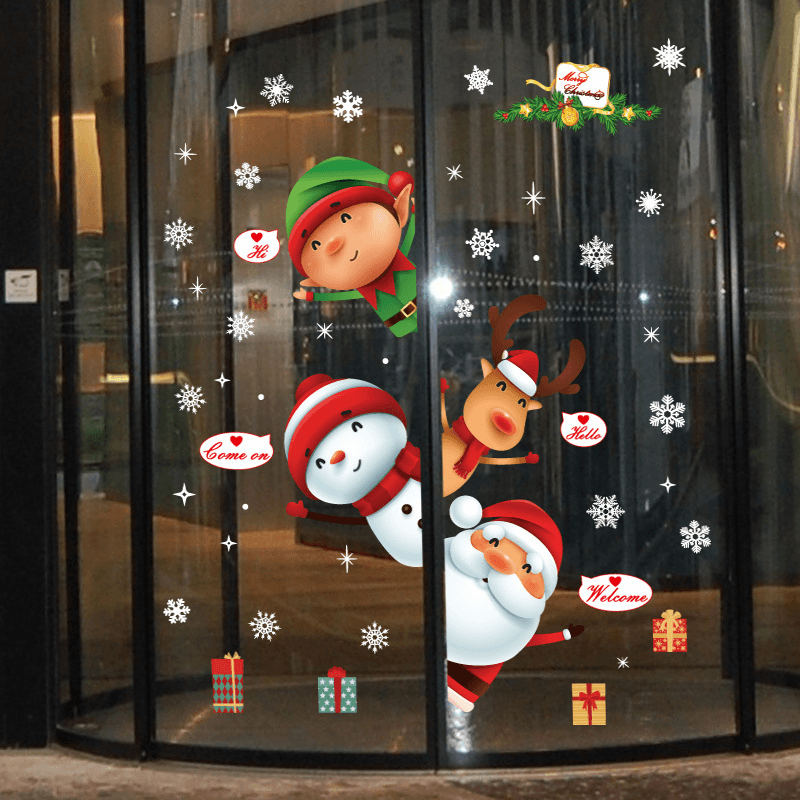 Miico SK9242 Christmas Sticker Window Door Wall Stickers Removable for Christmas Decoration - MRSLM