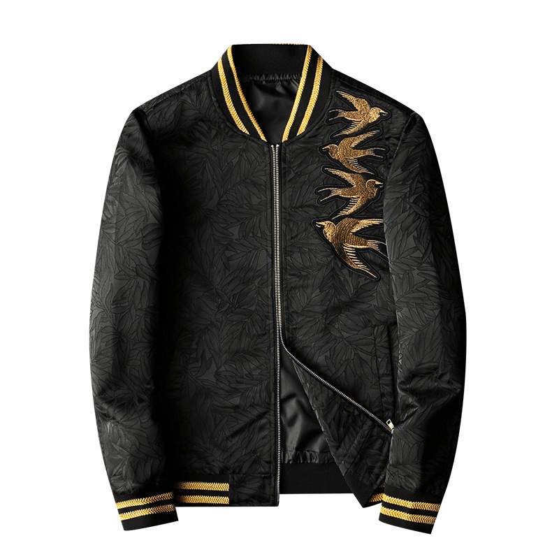 men's slim embroidered jacket, view 5 - MRSLM