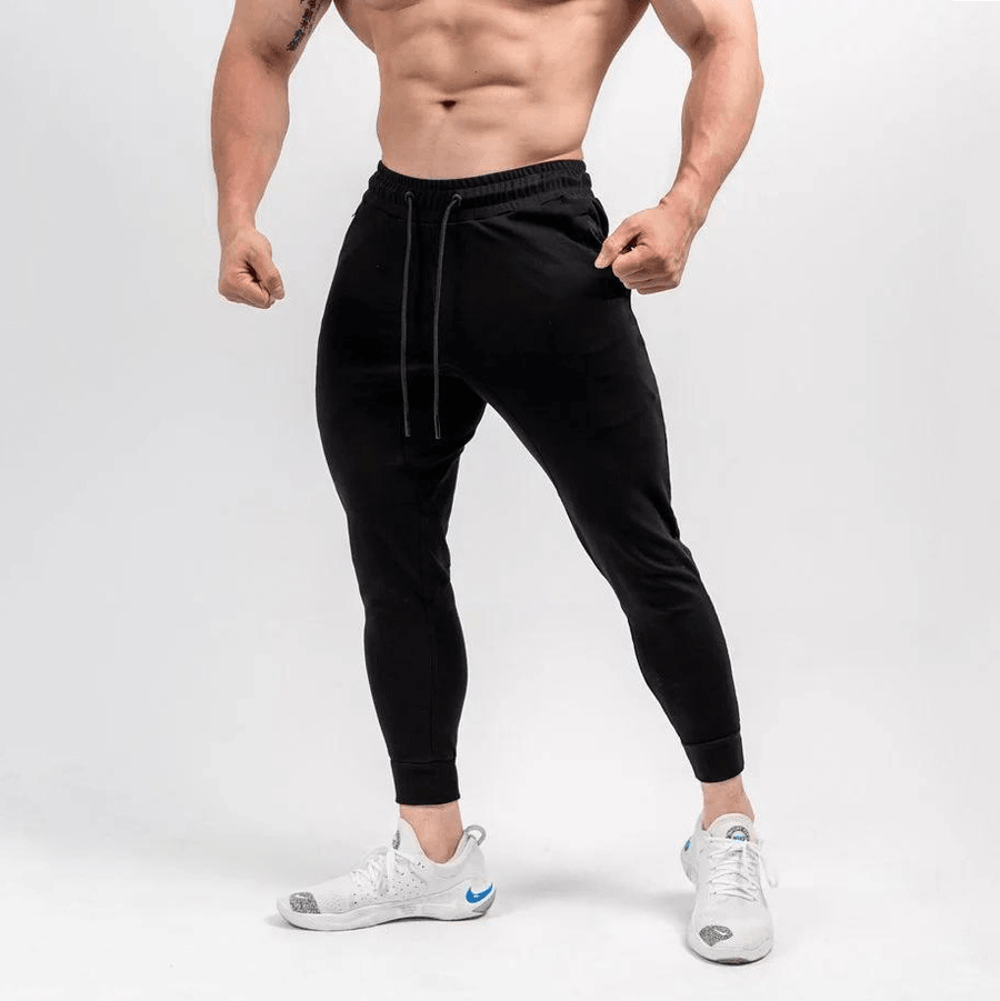 Slim-Fit Solid Color Muscle Cropped Leg Pants - MRSLM