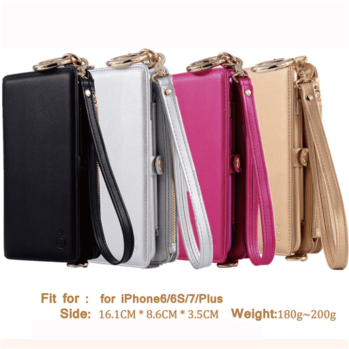 Genuine Leather Multifunctional Iphone6/6S/6 Plus/6S plus Phone Case Wallet Card Holder Phone Bag - MRSLM