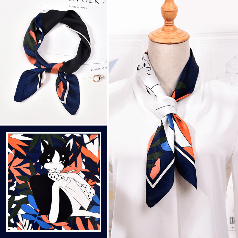 New Spring Silk Scarf Small Square Scarf Hangzhou Silk Thin Scarf - MRSLM