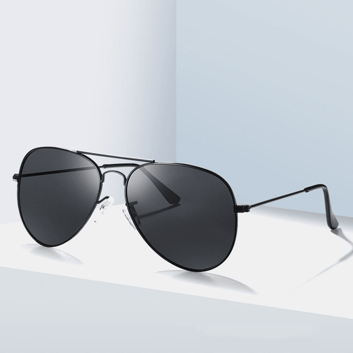 Unisex Alloy Full Frame Double Bridge Toad Glasses Polarized UV 400 All-Match Retro Sunglasses - MRSLM