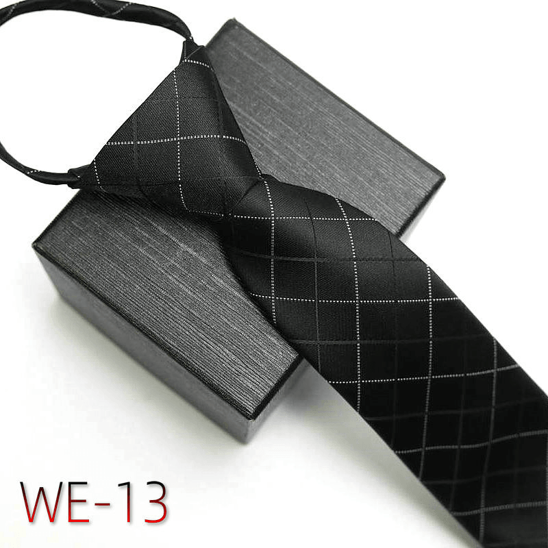Men's striped polyester silk tie, view 13 - MRSLM