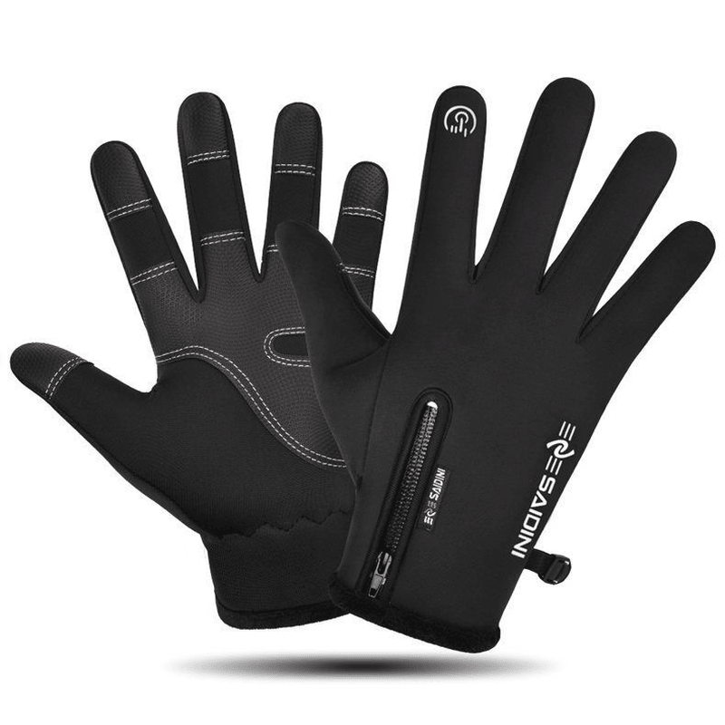 Men'S Autumn and Winter Gloves Touch Screen Zipper Waterproof Riding Outdoor - MRSLM