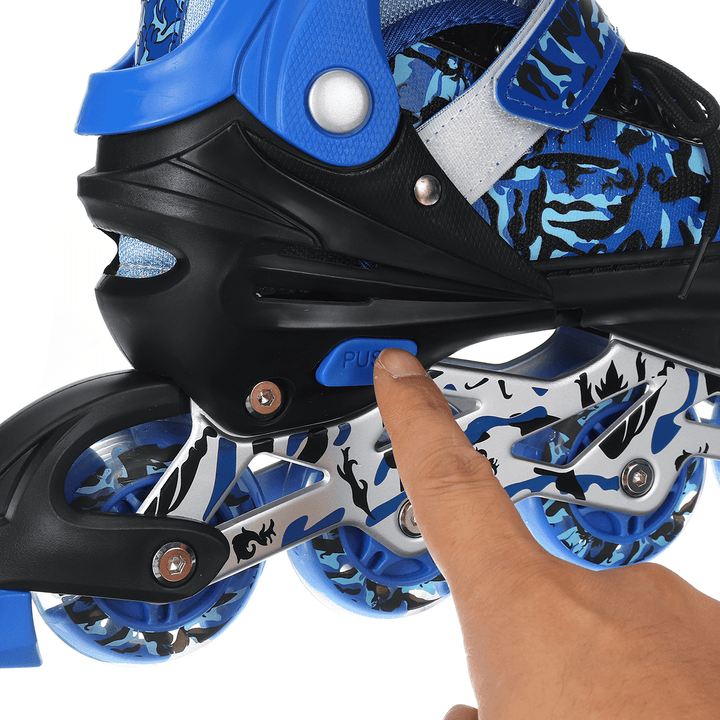 Adjustable Kids Inline Skates with Illuminating Flashing Wheels for Boys and Girls Men and Women - MRSLM